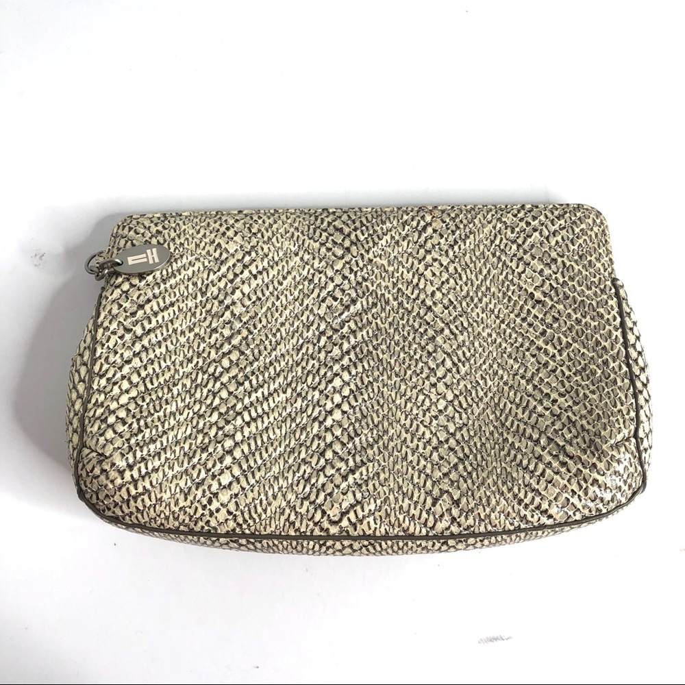 Cole Haan Snake Skin Pattern Magnetic Clutch